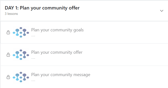 Day 1 Plan your community